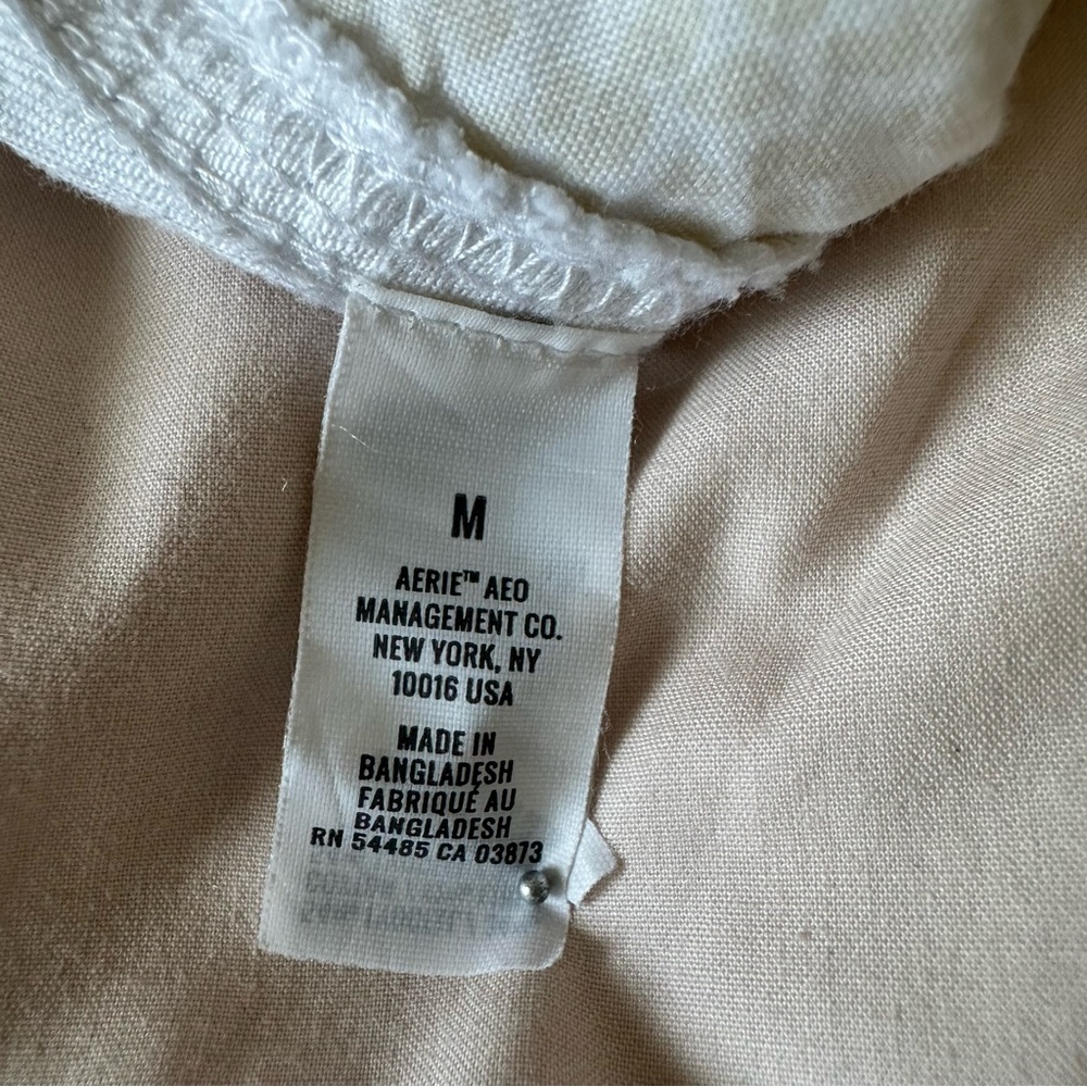 aerie White Cotton Blend Utility Shorts Frayed Hem Patch Pockets Women’s Size M - Picture 8 of 9